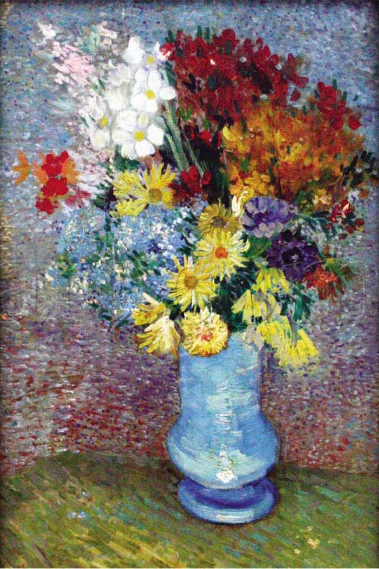 Flowers In a Blue Vase - Van Gogh Painting On Canvas